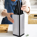 Custom Logo Stainless Steel Universal Knife Holder Modern Design Kitchen Knife Block Storage Stand for Scissors Knives