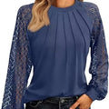2025 Autumn New Style Women's Long-sleeved Shirt Lace Top Casual Autumn Knitted Women's Shirt