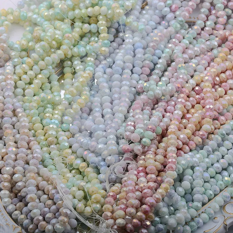 DS Factory Direct Selling  8mm Faceted  Crystal Rondelle Loose Beads Diy Bracelet Glass Spacer Beads