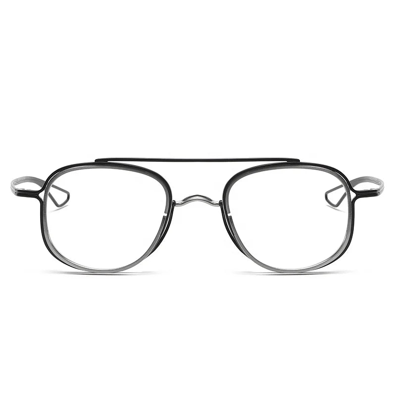 New Fashion Double Bridge Optical Anti Blue Glasses Large Square Frame Spectacle Frames Designer Optical Glasses