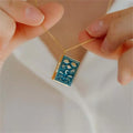 Vintage Enamel Necklace Openable Album Sun Moon Star Necklace Tarot Card Necklace for Women