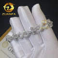 Fashion Men Style Rapper GRA Certificates 925 Silver Iced Out Hip Hop Jewelry VVS1 Moissanite Diamond Cross Cuban Bracelet Men