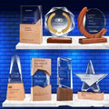 Customized Creative Octagonal Crystal Trophy Authorized Honorable Retirement Souvenir Gift Sublimation Award Plaque Craft