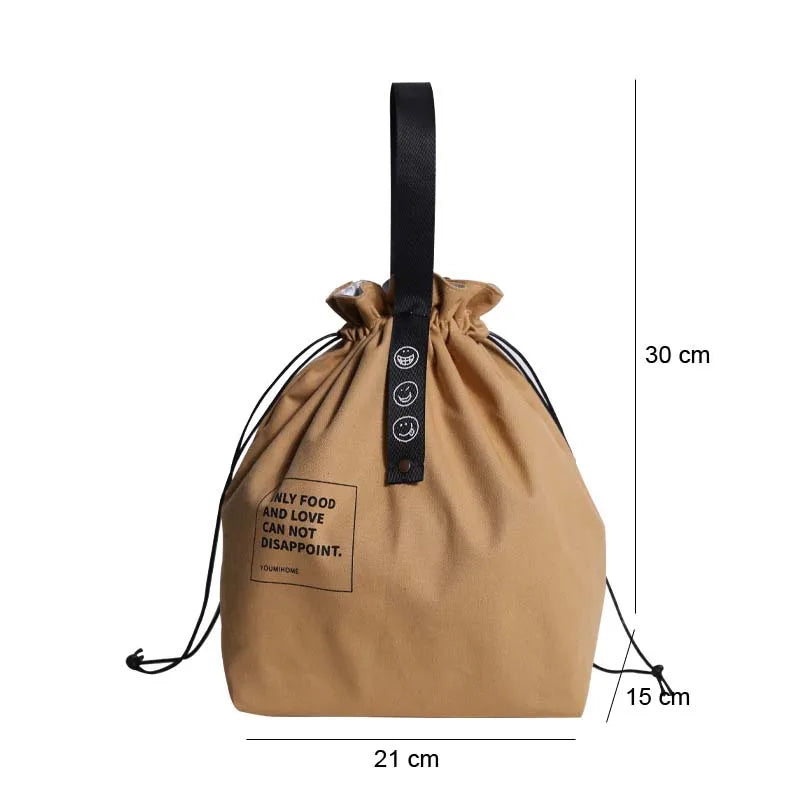 Drawstring  Sustainable Lunch Bag High Quality Insulated Meal Prep Bag Bento Box Lunch Portable Thermal Grocery Bag