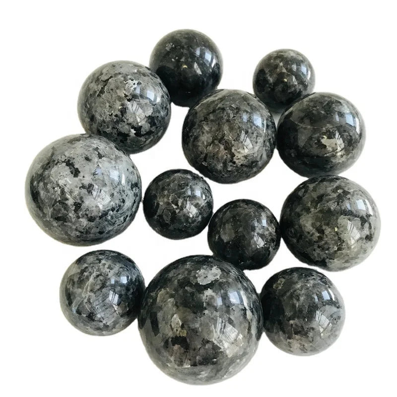 Wholesale Natural Mineral Polished Healing Crystal Stone Balls Gray Spectrolite Sphere