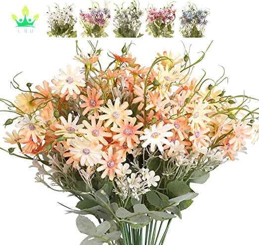 Artificial Flowers Wildflowers Silk Daisy Spring Decoration Summer UV Resistant Colorful Mixed Bundles