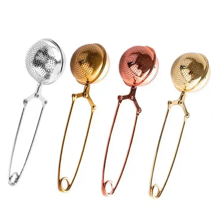 Reusable Stainless Steel Tea Strainer Infuser Silver and Gold Tea Ball for Tea Lover