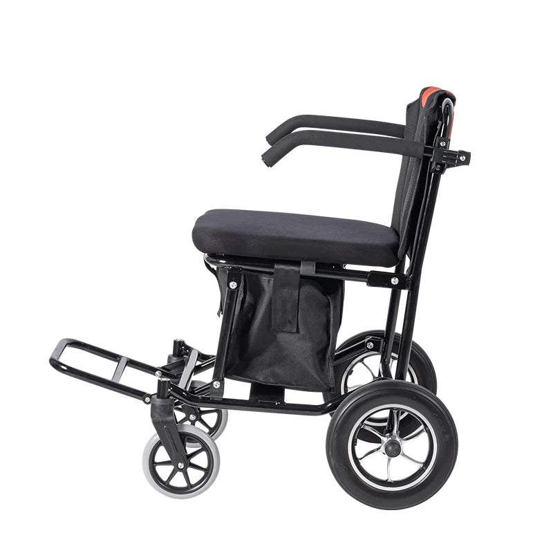 Rehabilitation Wheelchair Rear Trailer 4 Wheels Mobility Scooter Walker Fold/ Open Walker Stable Durable Wheelchair