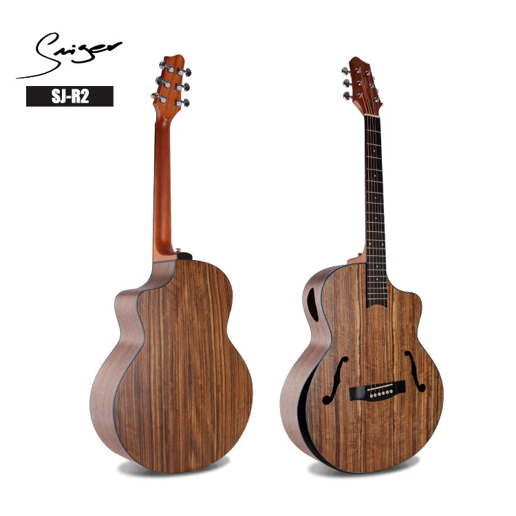 SJ-R2 Music Store Supplier Wholesale Factory Price Western Steel String Specail F Hole Semi Acoustic Guitar