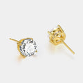 Classic 925 Sterling Silver 5A Cubic Zirconia Four Prong Claw Stud Earrings Gold Plated Set for Women Men Fine Jewelry Wholesale