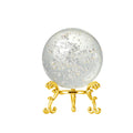 60mm Crystal Bubble Ball with Gold Stand Glass Sphere Paperweight Healing Meditation Ball for Creative Gift