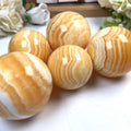 Wholesale Healing Stone High Quality Polished Natural Orange Calcite Sphere Balls for Fengshui Decoration