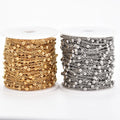 Fashion Stainless Steel 18K Gold PVD Cross Clip Beaded Chain for DIY Necklace Bracelets Jewelry Making