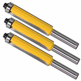 1pcs 8mm Shank Flush Trim Router Bit Long Routing Cutters with Bearings Woodworking Bits Grooving Blades