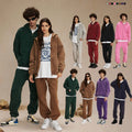 SHINBENE 360GSM Fleece Retro Acid Wash Unisex Zip up Jacket Tracksuit Long Sleeve Sweatshirts and Jogger Sets Streetwear