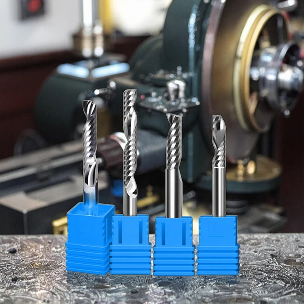 Hot Sale Customized ODM/OEM Single Flute Carbide Alloy Spiral Bit CNC Tools Cutting Router Bits for Acrylic PVC Milling Cutter