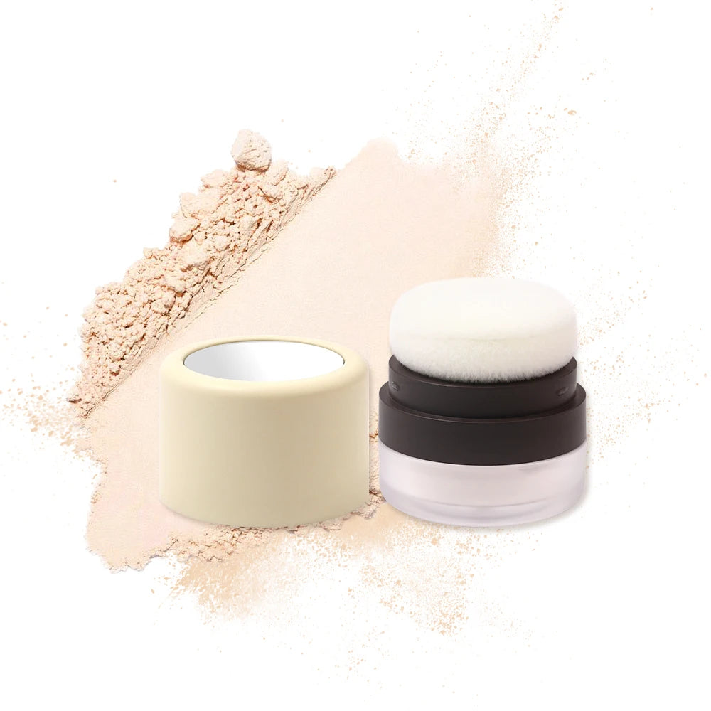 14 Colors Long Lasting Waterproof Loose Setting Powder with Mirror and Puff Oil Control Foundation for Dark Skin Tone