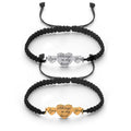 Wholesale Fashion Stainless Steel Heart to Heart Weaving Hand Rope Personalized Carving Logo Men's and Women's Bracelet Gifts