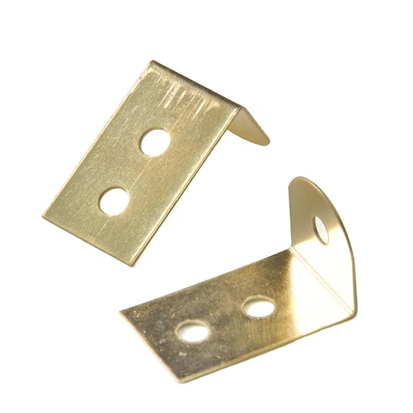 TS-K129 Golden 90 Degree Corner Brace Small Right Angle L Bracket with Screws Practical Hooks Product