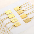 G2071 Personalized Engraved Various Word I AM Enough Gold Plated Letter Square Pendant Necklace Stainless Steel Jewelry