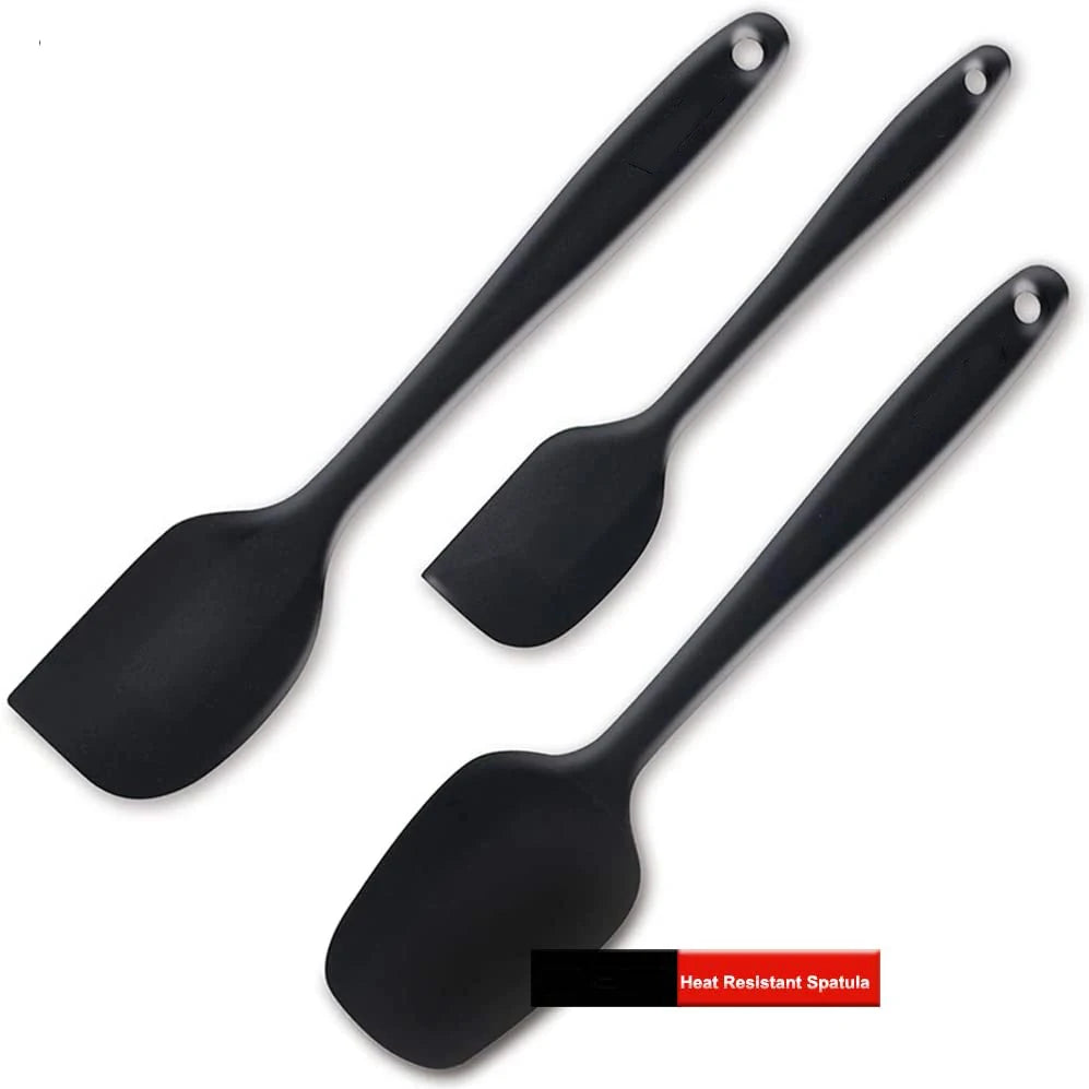 Eco-Friendly Heat Resistant Silicone Cooking Tools Kitchen Utensils Baking Pastry Spatulas Spatula Spoon Cake 3Pcs Cook Set