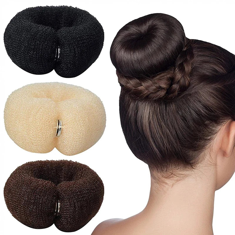 Wholesale Large Size Fashion Style Bun Hair Accessories Nylon Large Hair Donut Shaper Magic Hair Bun Maker for Women