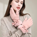 Women Winter Ski Gloves Plush Keep Warm Mittens Riding Cycling Snow Gloves Soft Windproof Thermal Gloves
