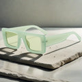 Qsky ST07 2025 Flat Top Small Square Frame Full Rim Outdoor Sunglasses with UV Protection Narrow Design Candy Color Unisex