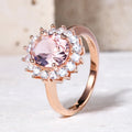 A015 Abiding Jewelry Good Quality 925 Silver Wholesale Vintage Rose Gold Plated Engagement Ladies Pink Morganite Ring