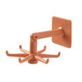 ABS Plastic 360 Rotatable 6 Hook Wall Hanging Shelf Non-Perforating Foldable Kitchenware Storage Articles Convenient Kitchen