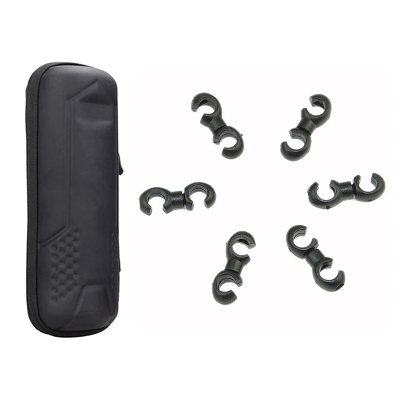 12 Pcs Mountain Bike Cable Clamp S-Type Hook & 1 Pcs Bike Repair Tool Bag Waterproof Portable