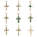 Blingbling Cross Pendant Crucifix Necklace Rhinestone Chain Cuban Chain Cub Zircon Necklace