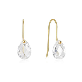 Fine Non Tarnish S925 Sterling Silver Water Drop 5A ZIrcon Hook Earrings Set for Women Jewelry