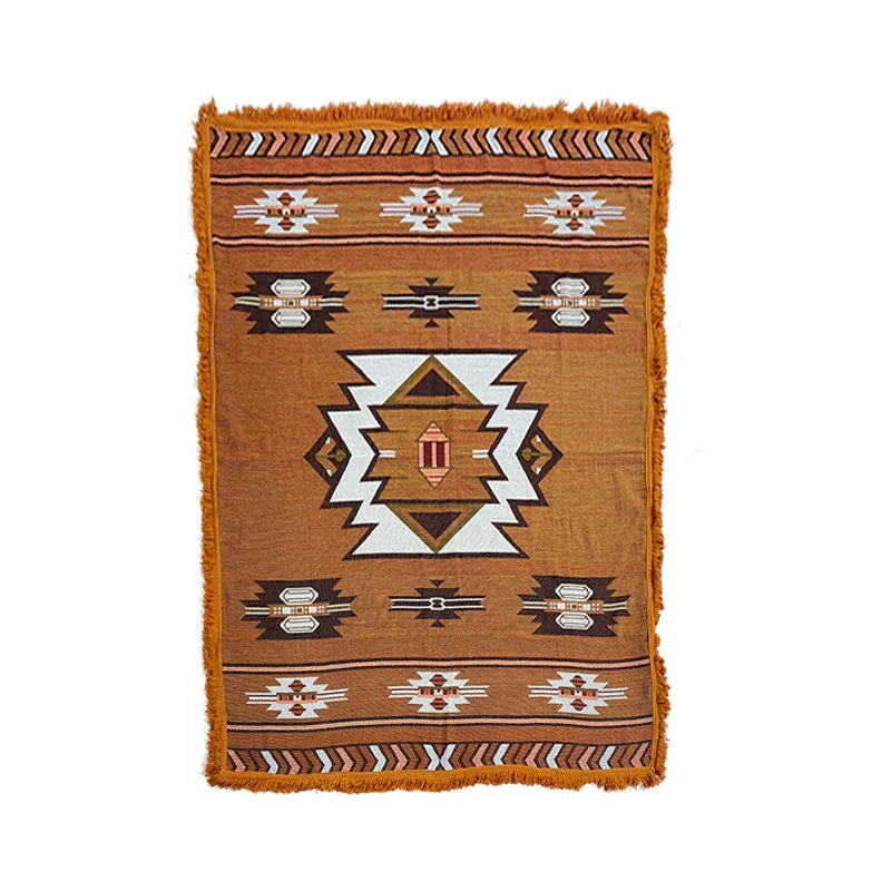 Bohemian Geometry Boho 100% Recycled Cotton Blankets Custom Tapestry Woven Beach Picnic Throw Rugs With Tassels