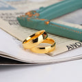 Chris April Trendy 316L Stainless Steel Minimalist PVD Gold Plated Plain Glossy Round Finger Ring for Women