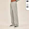 Custom Logo 350G French Terry Soft Jogger Pants With Elastic Waist Inner Drawstring Straight Loose Wide Leg Sweatpants