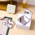 Zonyin New Arrive Sliver Bling Electroplate Design Travel Portable Compact Compact Small Makeup Vanity Mirror for Women Girls