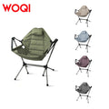 WOQI Outdoor Foldable Aluminum Hanging Chair with Adjustable Back and Rocker Function Robust Frame Furniture