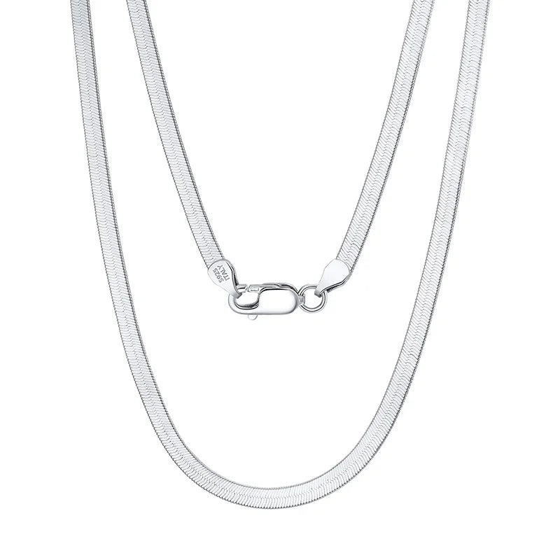 RINNTIN SC35-3 Finding Jewelry 925 Silver Chain Necklace Snake Chain Men Custom for Women Couple Cadena Colar
