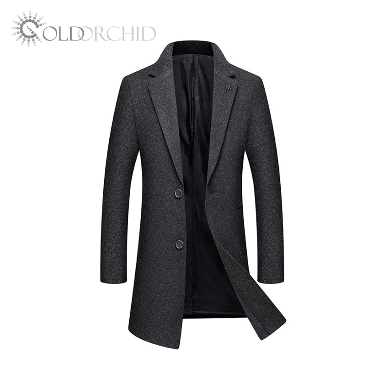 Winter Jacket Long Coat Dyed   Clothing OEM Company Custom Men Plain Length Customized Logo Printing