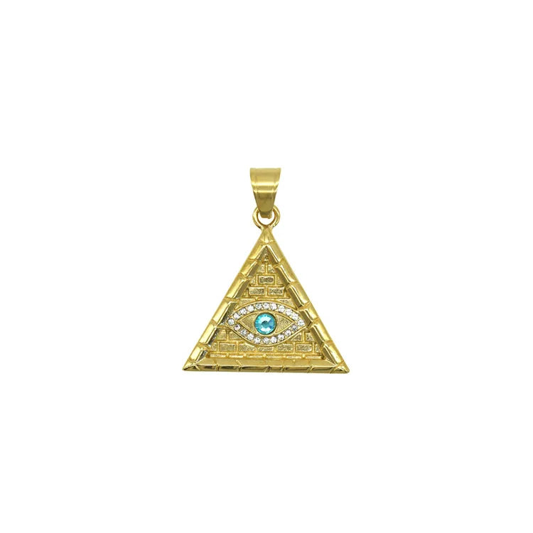 PVD Gold Plated Jewelry Stainless Steel Eye of Horus Evils Eye Pendant Necklace for Men