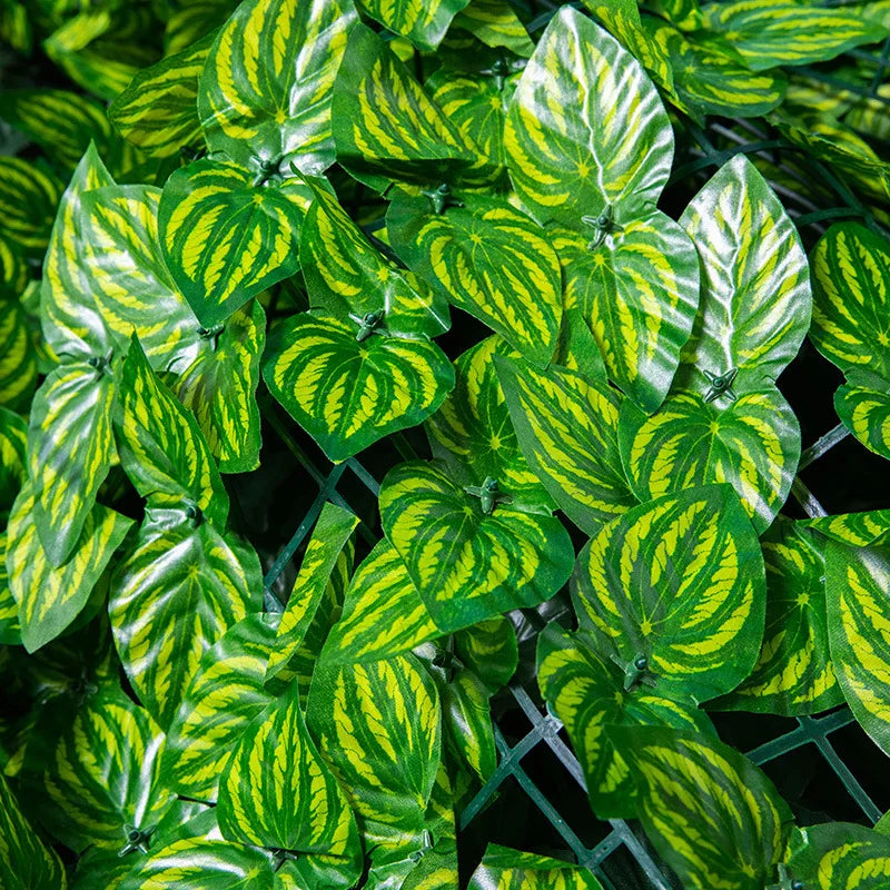 Backyard Garden Decoration Faux Roll Leaves Green Plant Plastic Fence Artificial Leaf Wall