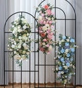 O-X825 Wholesale Wedding Backdrop Customized Fake Wedding Decor Table Flowers Artificial Arch Flower White Pink Flower Runner