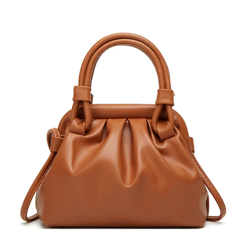 New Design Women Shoulder Pleated Crescent Bag Cute Lady  Underarm Bag Fashion Handbag Small Creative Tote Bags