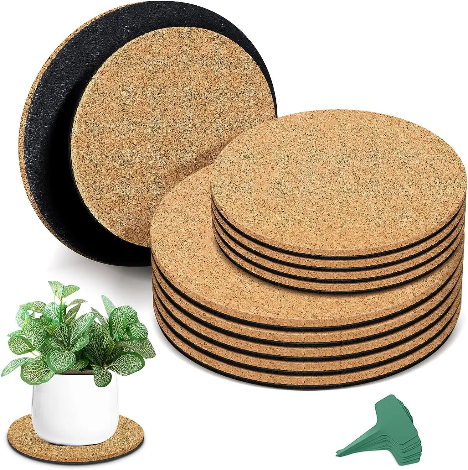 Cork Plant Coasters4/6/8/10 Inch Cork Plant Mats for Indoor Plants and Garden PotsPlant Saucer for Indoors