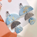 Hot Sale Sweet  Handmade Star Dreamlike Color Polymer Clay Geometric Splicing Earrings Clay Earrings for Women