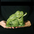 Diy Wholesale Factory Custom Crafts Feng Shui Green Jade Money Toad and Frog