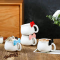 Solhui Nordic INS Red Ceramic Bow Tie Coffee Mugs Gift Water Cup and Mug Girls Mugs