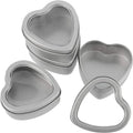 Empty Food Safe Tinplate Heart Shaped Tins Clear View Window Lids for Candle Making Candies Gifts Treasures (Custom Design