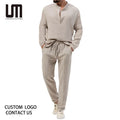 Liu Ming New Arrival 2025 Fashion Men Casual Loose Long Sleeve T Shirts and Pants Two Piece Sets Male Suit